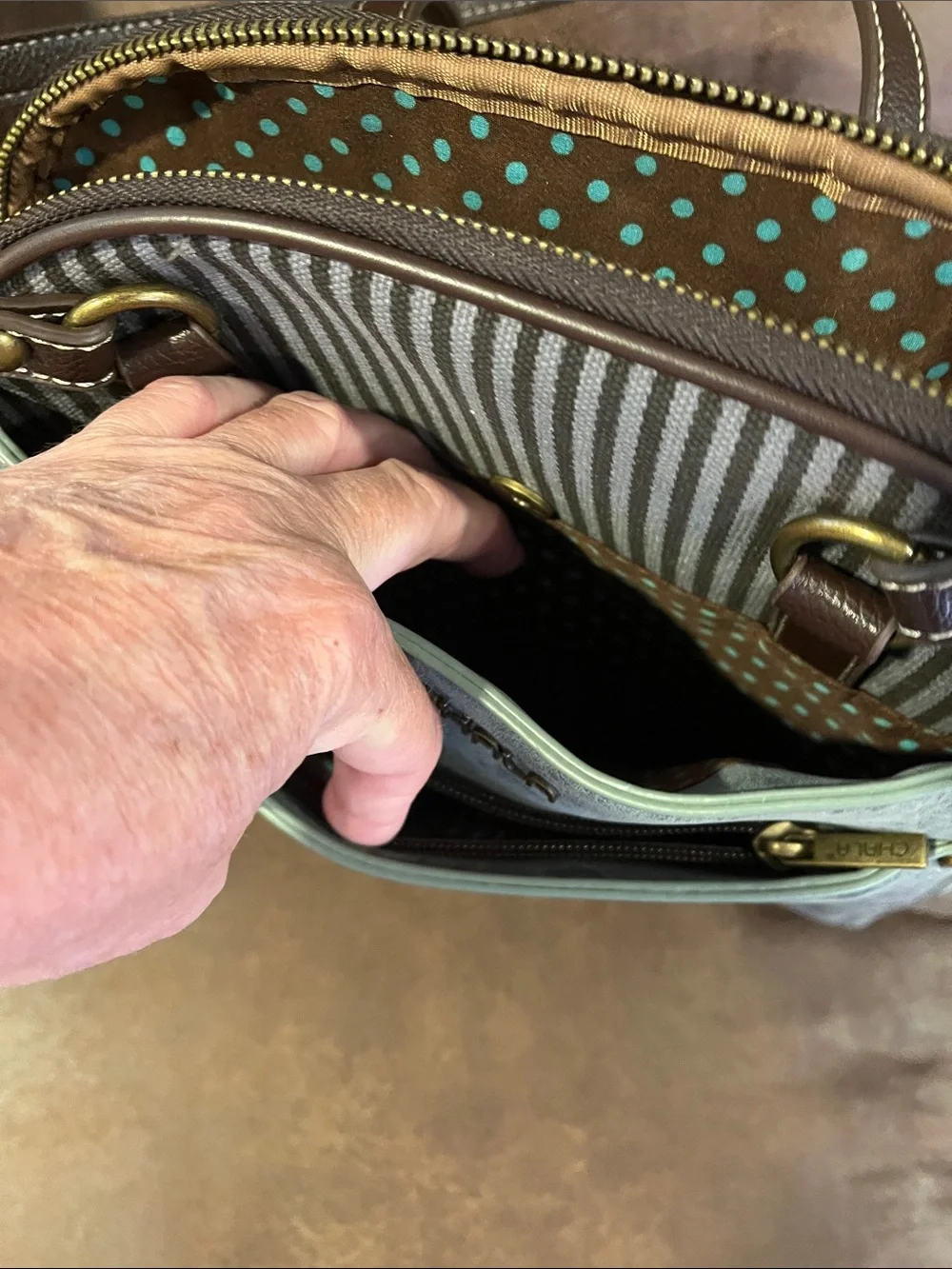 Chala backpack stitching slate